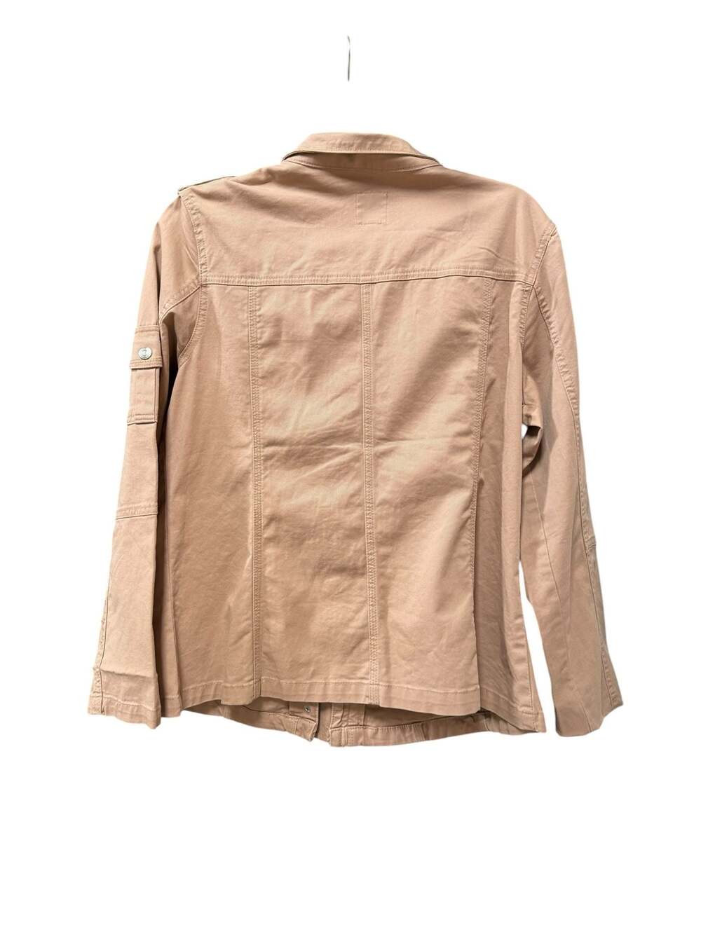 Kensie Women's Lightweight Zip-Up Utility Cargo Jacket in Tan - Picture 2 of 2